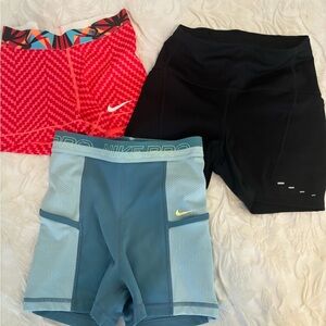 Nike Shorts lot - Red, Black, and Blue